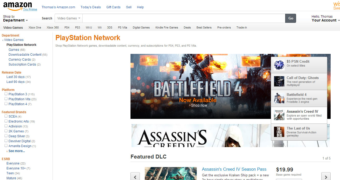 Amazon eröffnet PlayStation Network Store